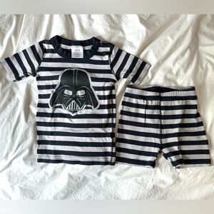 Hanna Andersson Star Wars Darth Vader Short John Striped Pajamas Size 120 cm 6-7